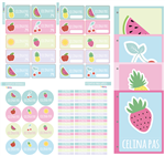 Set ESCUELA. Stickers y separadores (Tematica a elección)